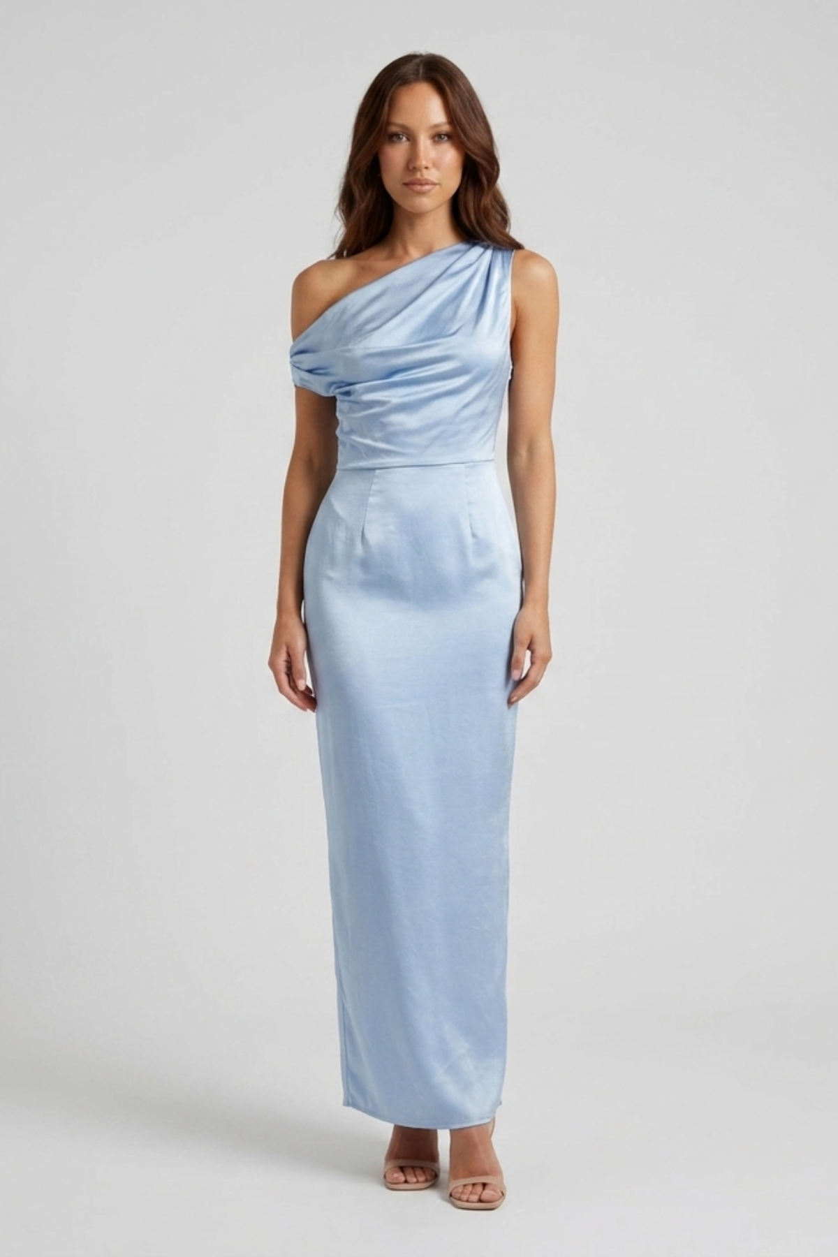 Women's Maxi dress cowl neck bare Shoulder fitted fluid cut
