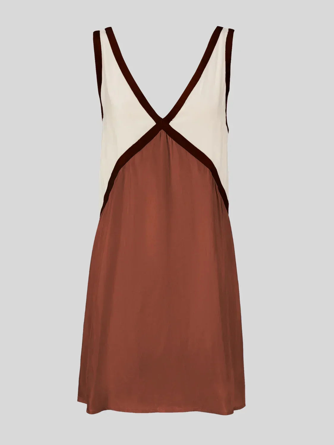 Mini dress woman with contrasting design and plunging back