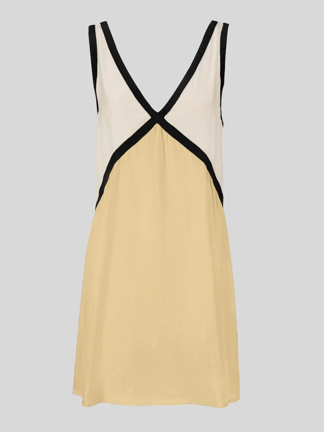Mini dress woman with contrasting design and plunging back