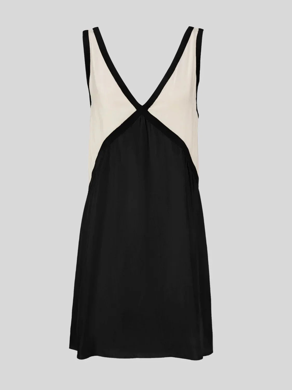 Mini dress woman with contrasting design and plunging back
