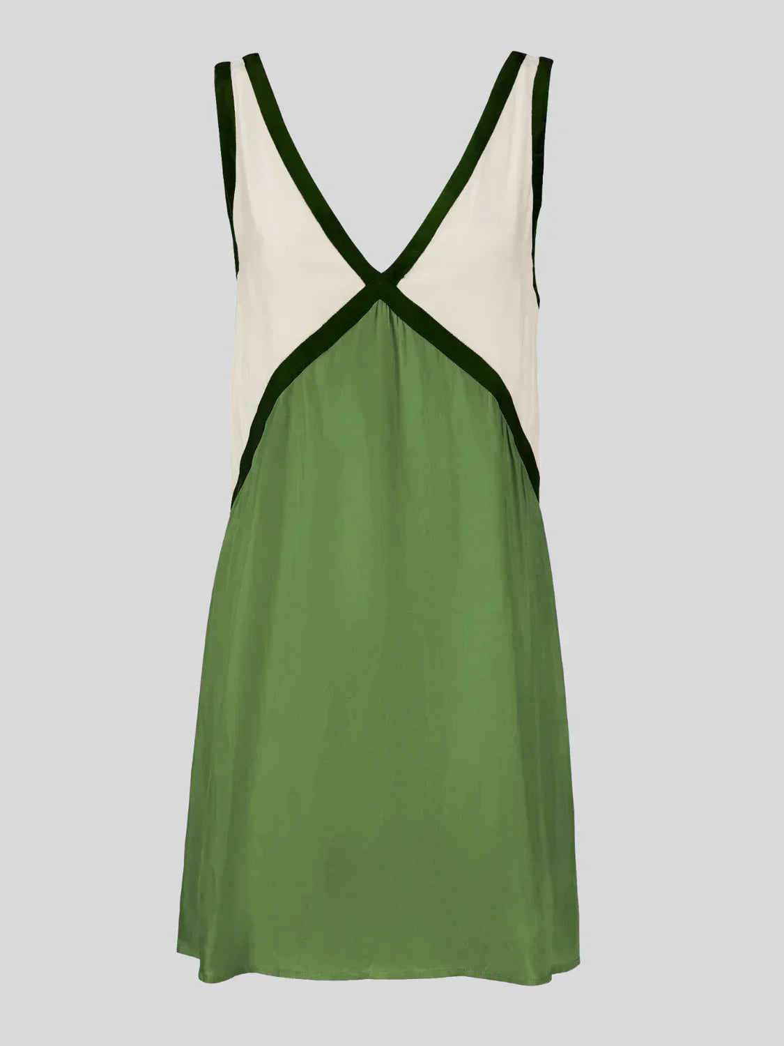 Mini dress woman with contrasting design and plunging back