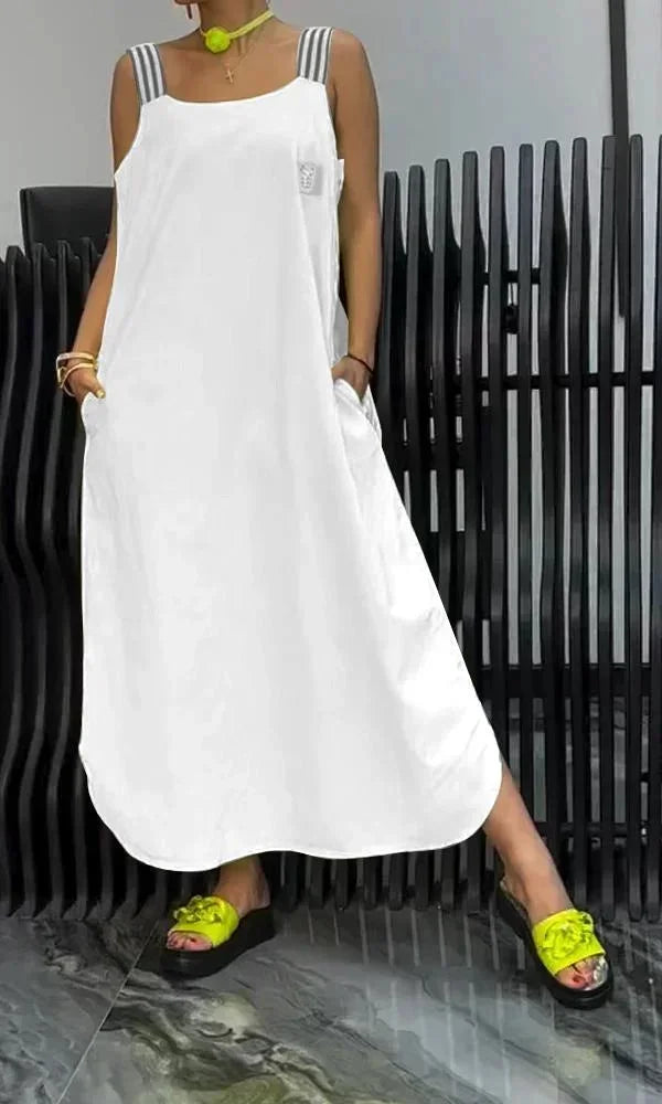 Women's Maxi dress with wide straps and pockets