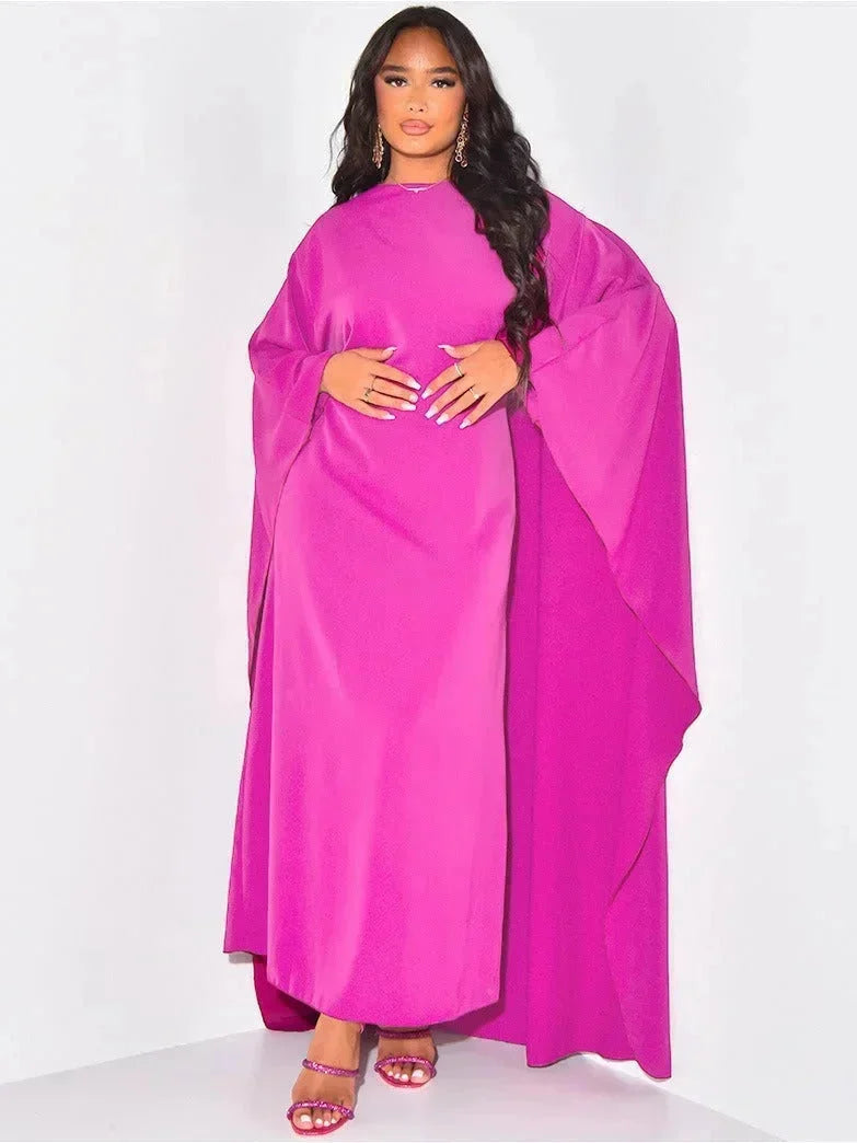 Women's Maxi dress with long draped flowy sleeves