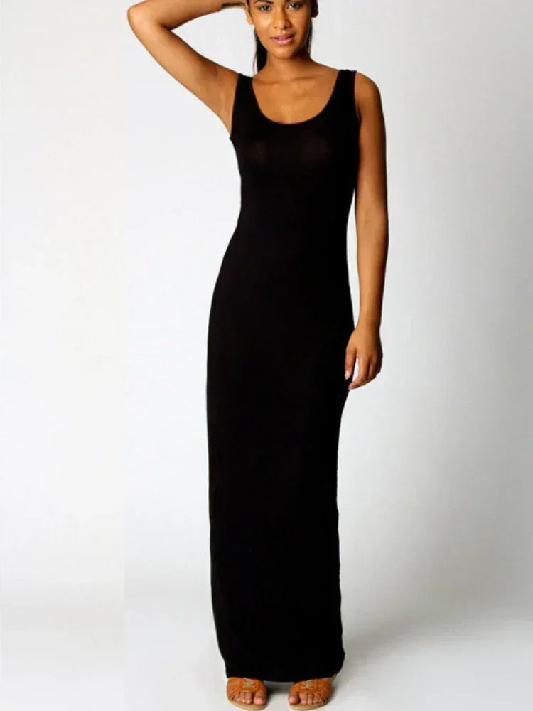 Maxi dress woman wide straps