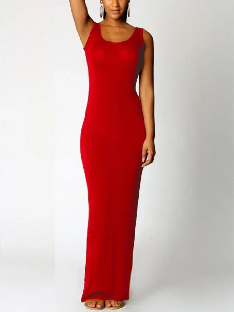 Maxi dress woman wide straps