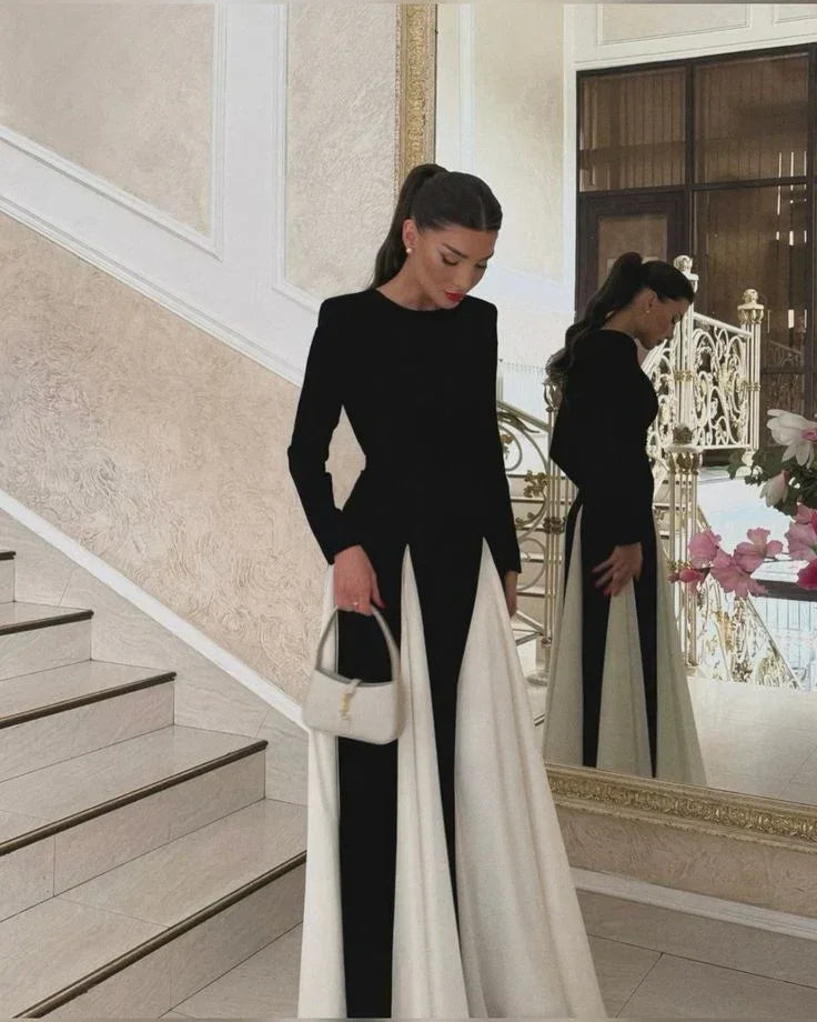 Women's black pleated Maxi dress